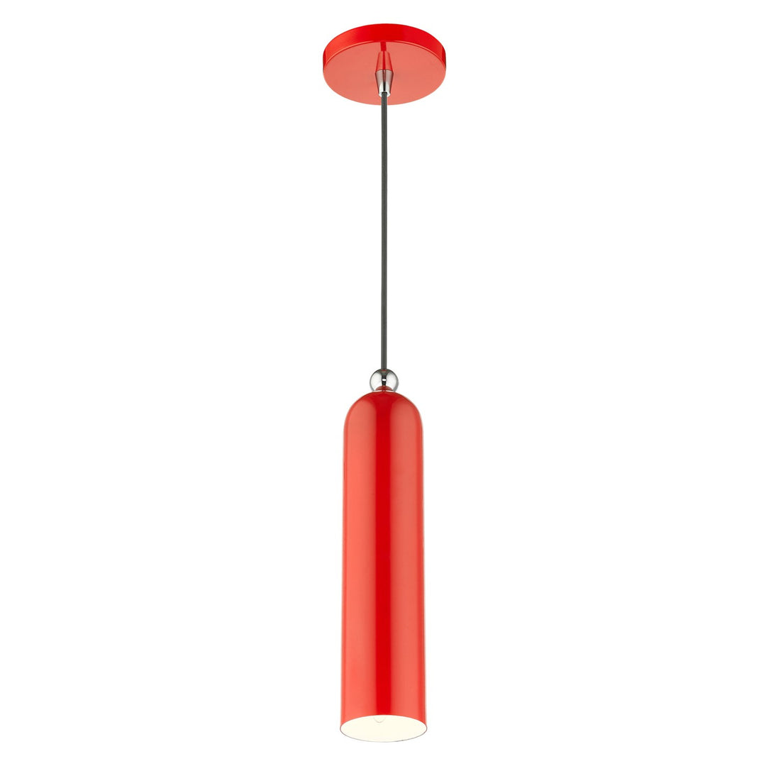 1 Light Shiny Red Pendant