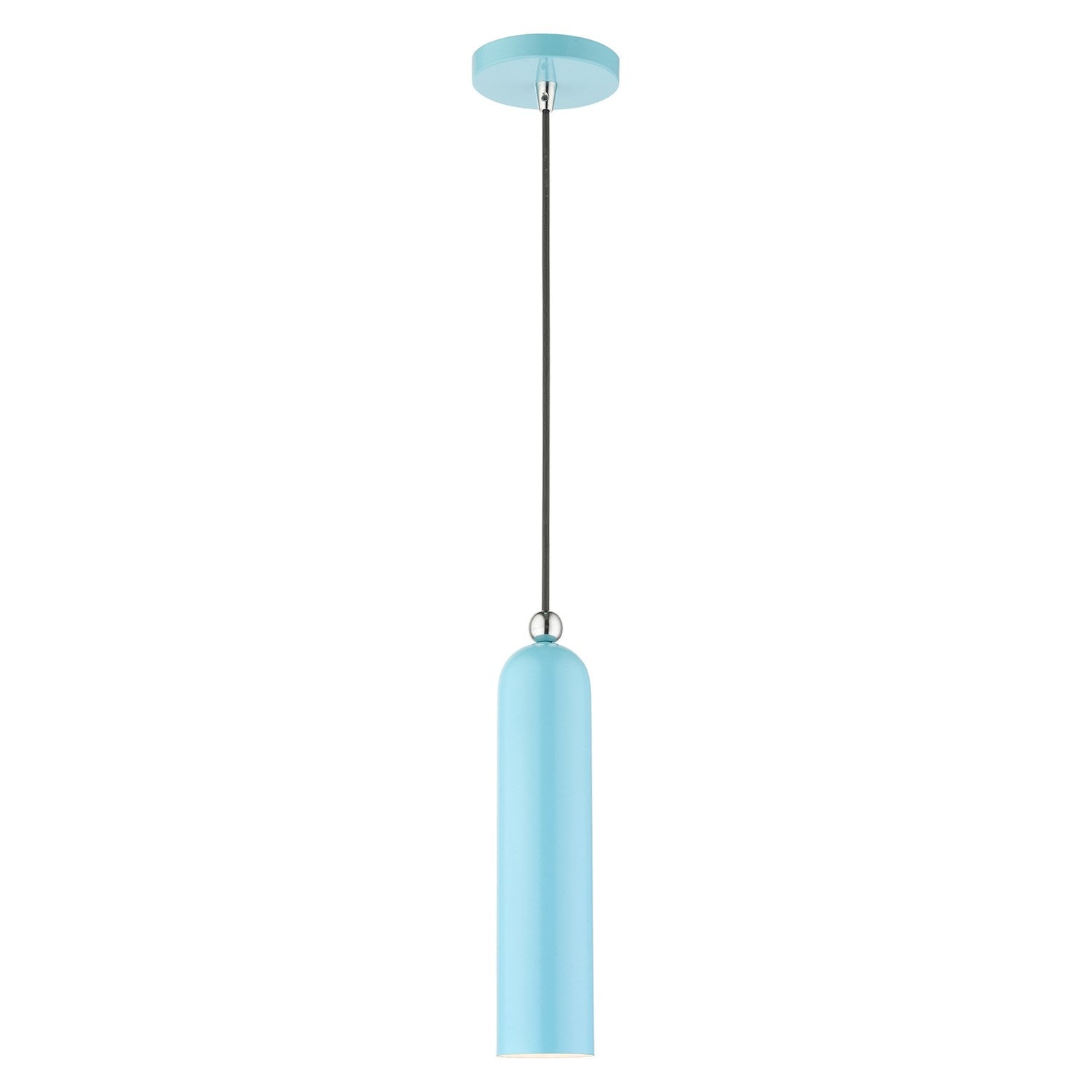 1 Light Shiny Baby Blue Pendant by Livex Lighting