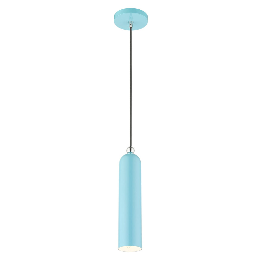 1 Light Shiny Baby Blue Pendant