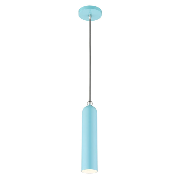 1 Light Shiny Baby Blue Pendant