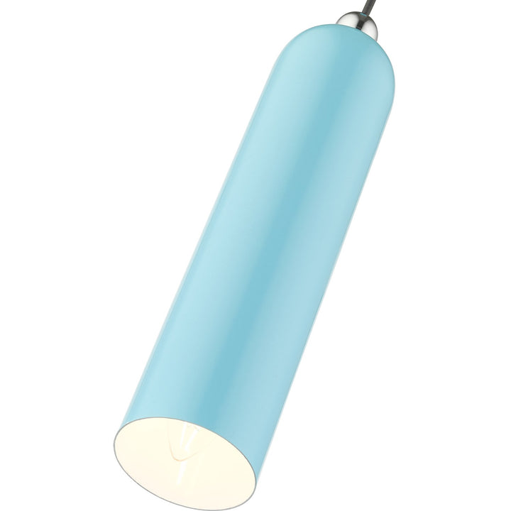 1 Light Shiny Baby Blue Pendant