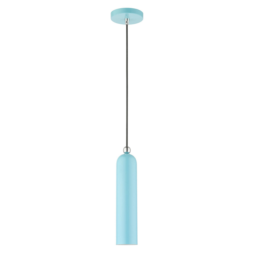 1 Light Shiny Baby Blue Pendant