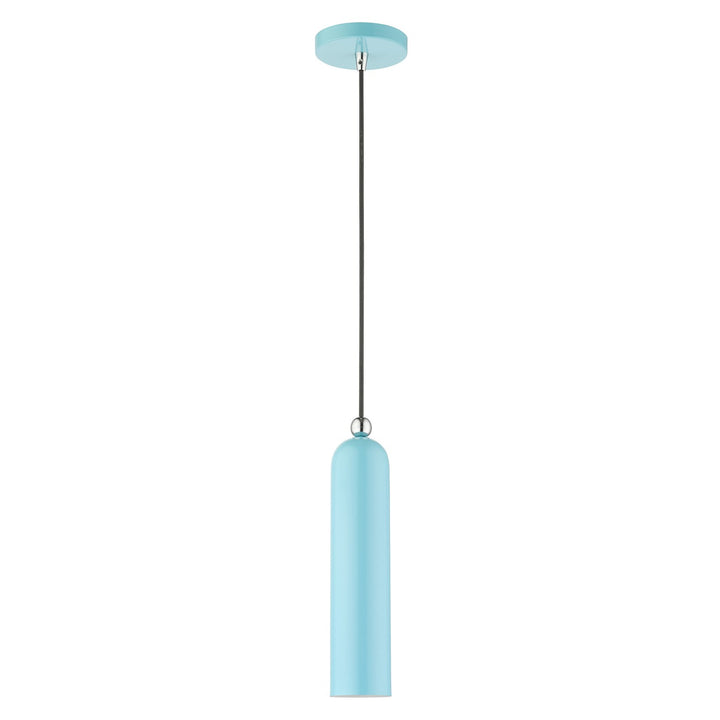 1 Light Shiny Baby Blue Pendant