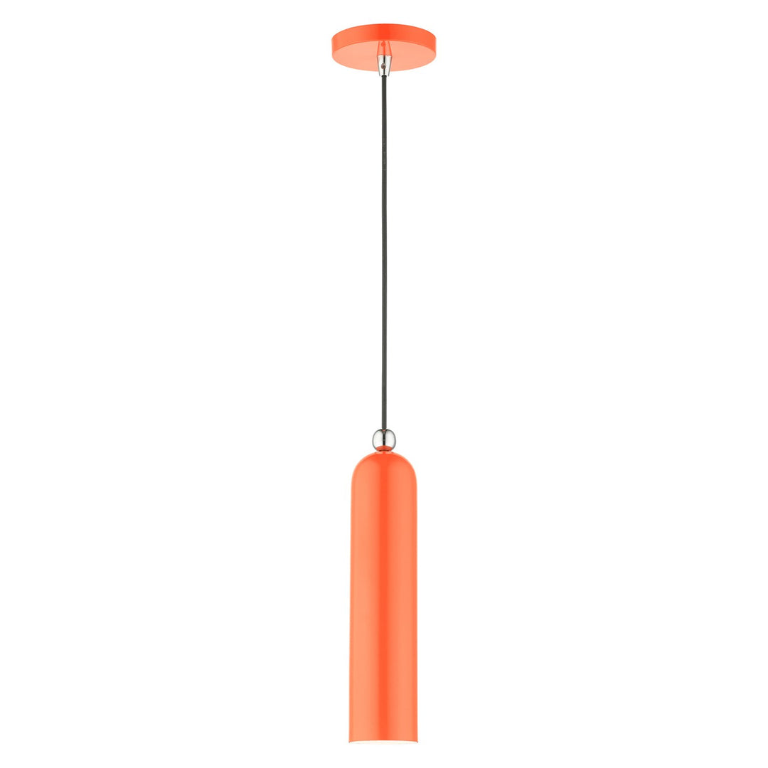 1 Light Shiny Orange Pendant by Livex Lighting