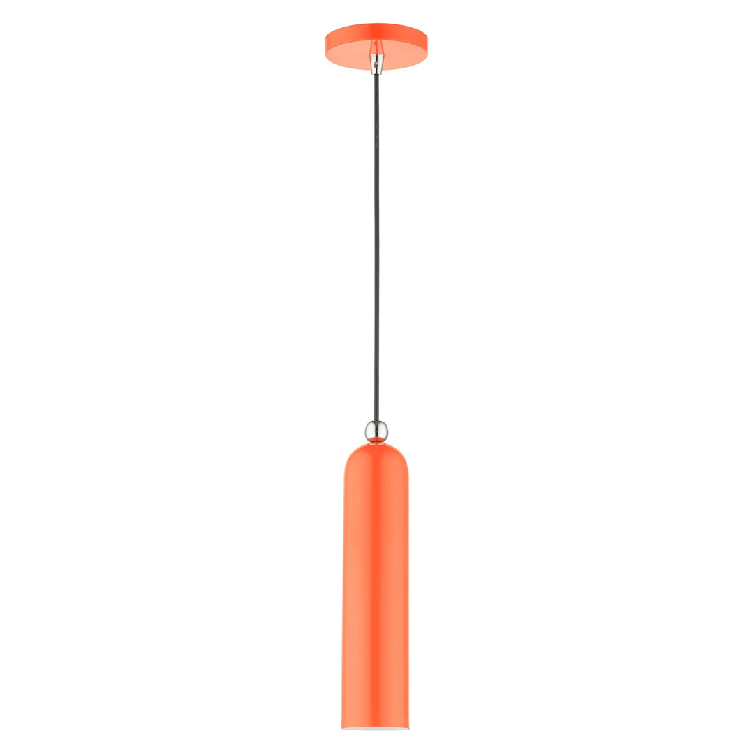 1 Light Shiny Orange Pendant
