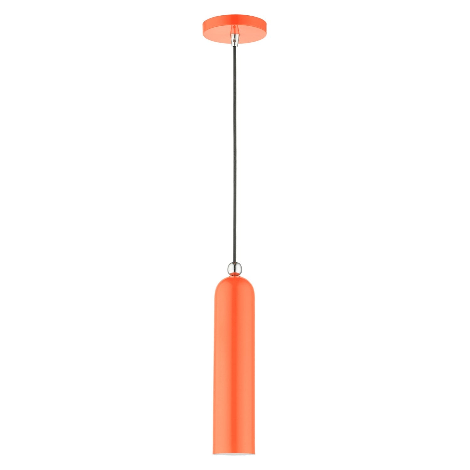 1 Light Shiny Orange Pendant