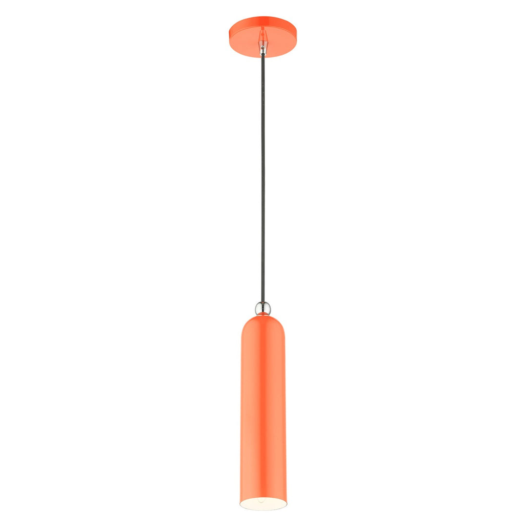 1 Light Shiny Orange Pendant