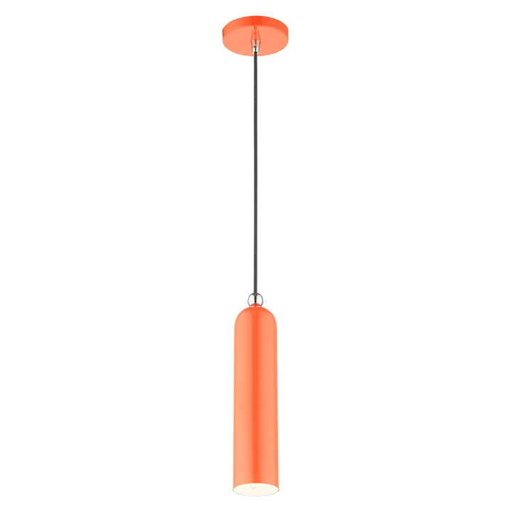 1 Light Shiny Orange Pendant