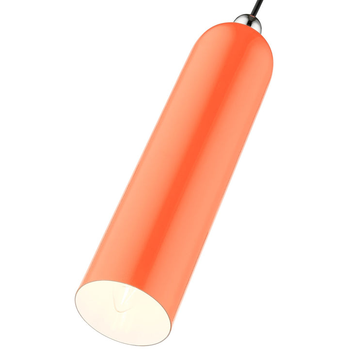 1 Light Shiny Orange Pendant