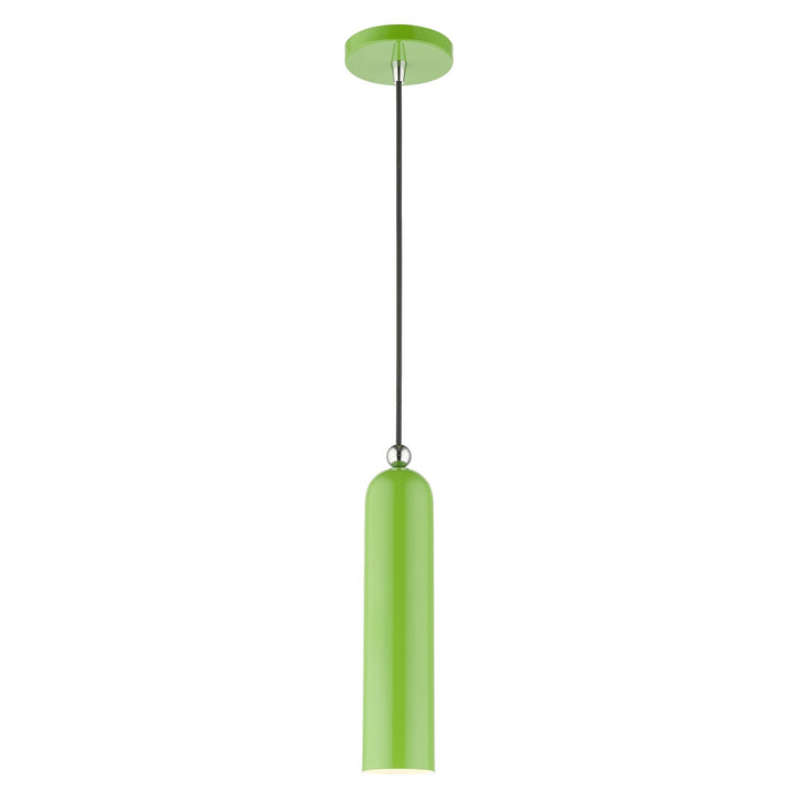 1 Light Shiny Apple Green Pendant by Livex Lighting