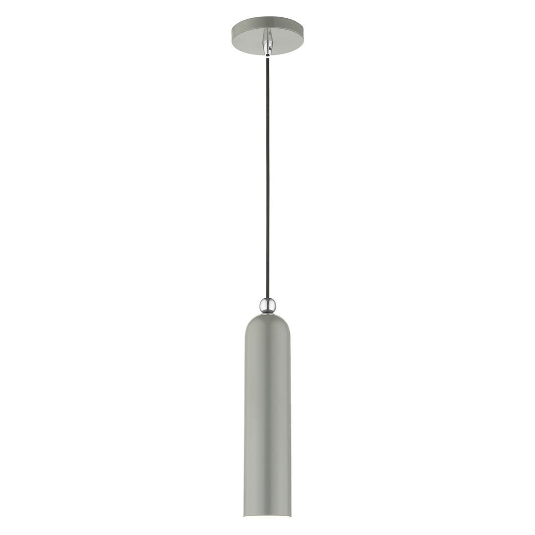 1 Light Shiny Light Gray Pendant by Livex Lighting