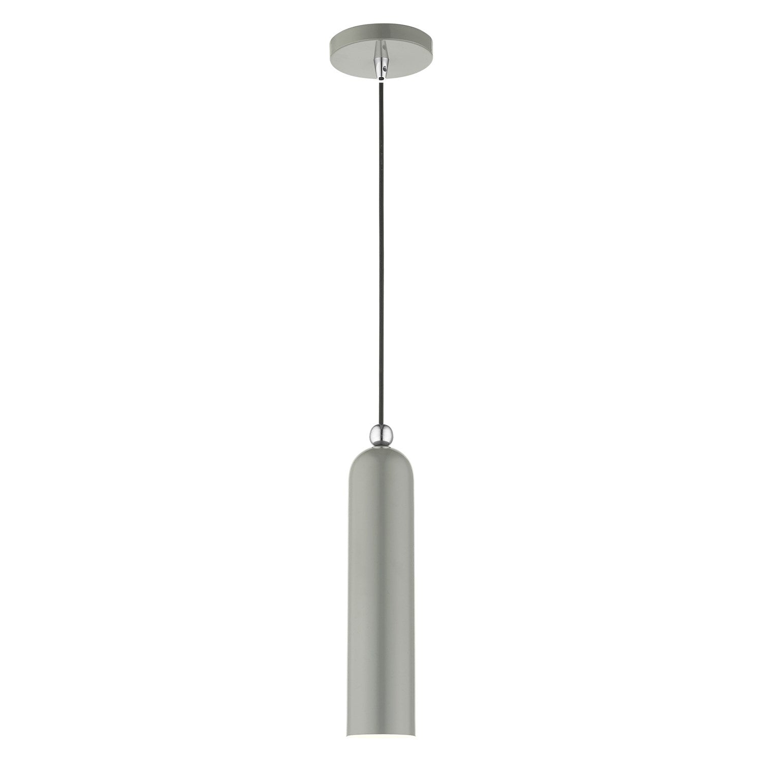 1 Light Shiny Light Gray Pendant by Livex Lighting