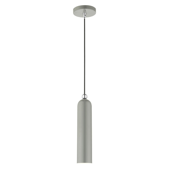 1 Light Shiny Light Gray Pendant by Livex Lighting