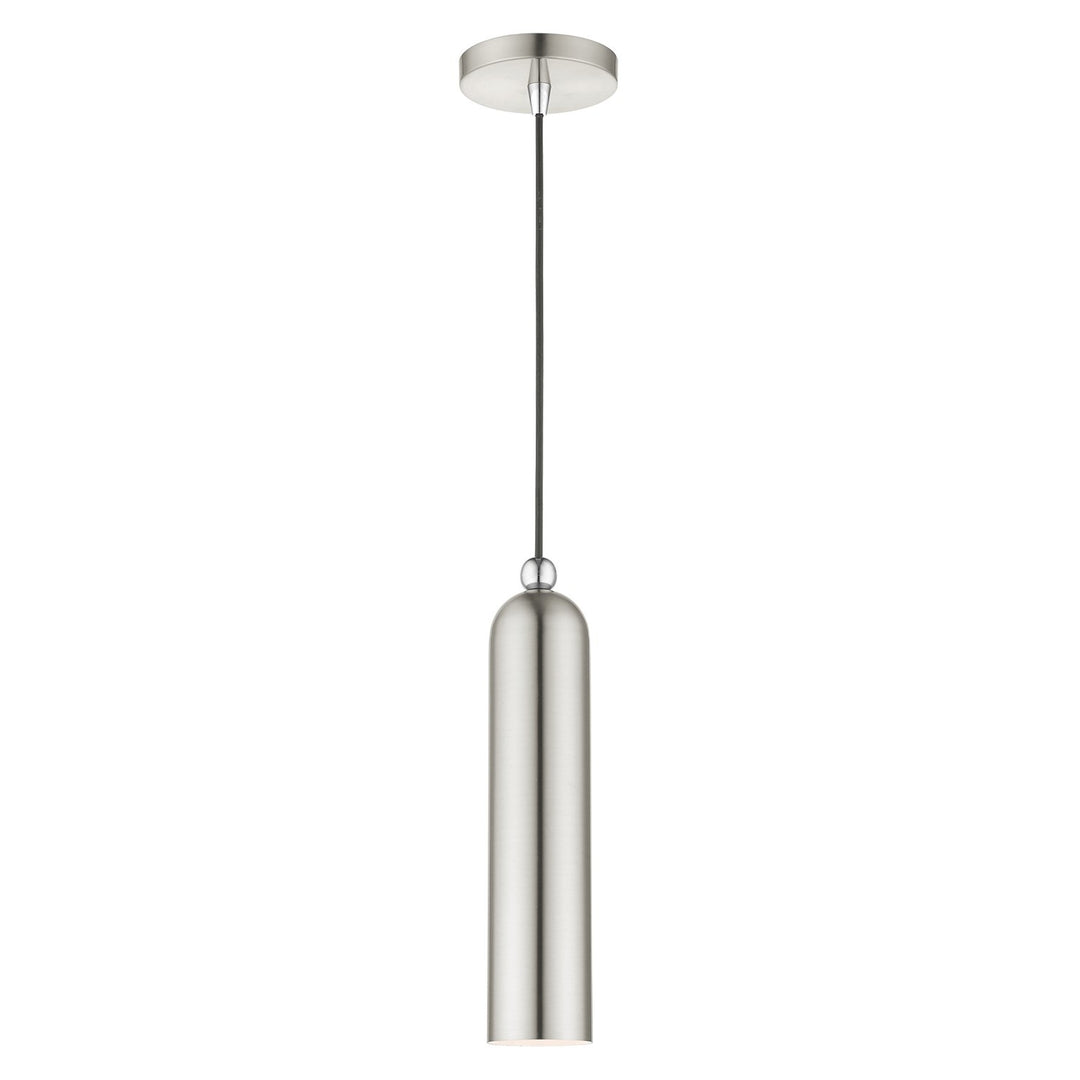 1 Light Brushed Nickel Pendant by Livex Lighting