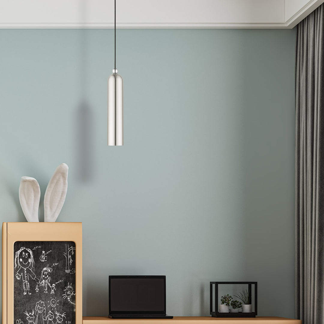 1 Light Brushed Nickel Pendant