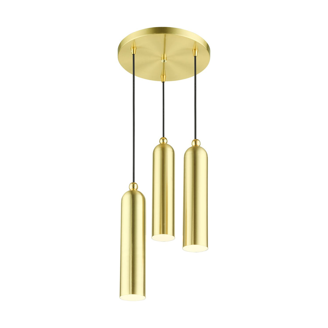 3 Light Satin Brass Pendant