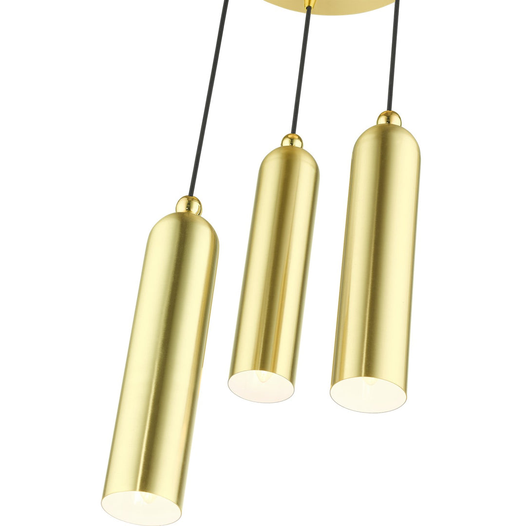 3 Light Satin Brass Pendant