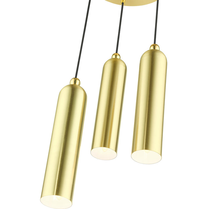 3 Light Satin Brass Pendant