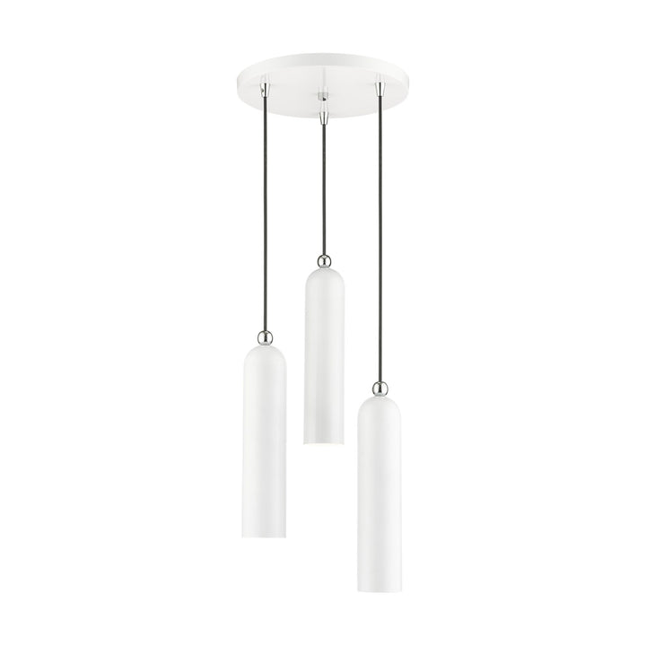 3 Light Shiny White Pendant by Livex Lighting