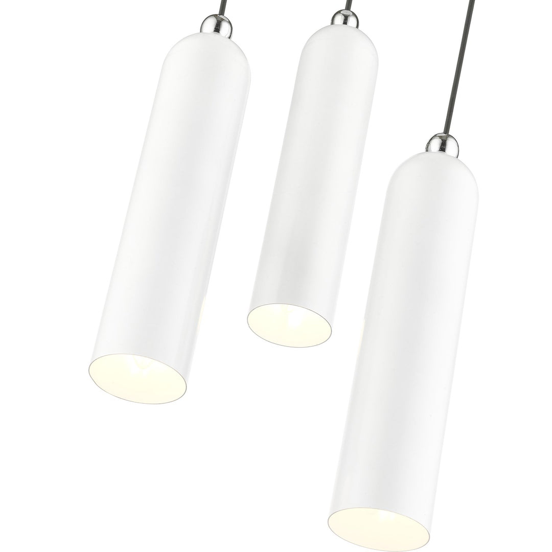 3 Light Shiny White Pendant