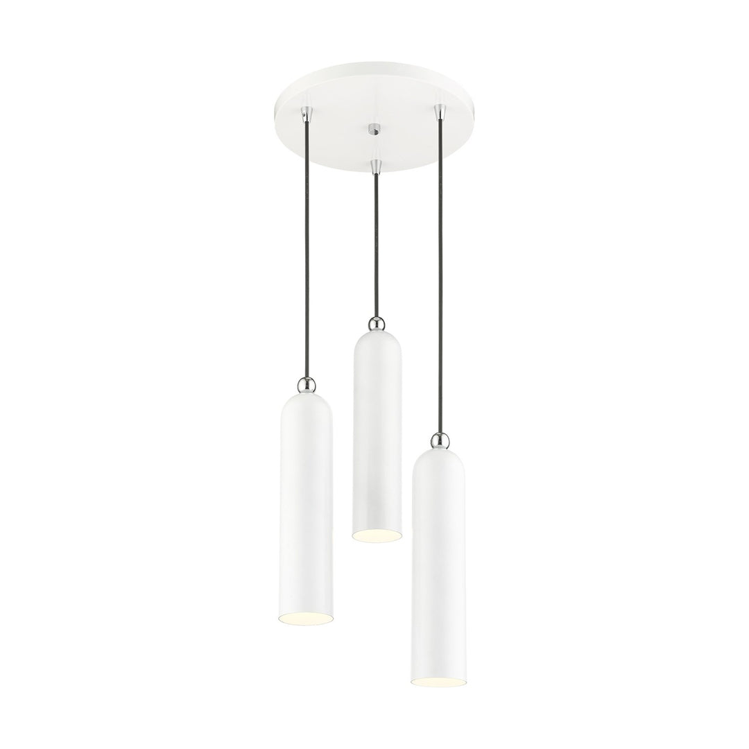3 Light Shiny White Pendant