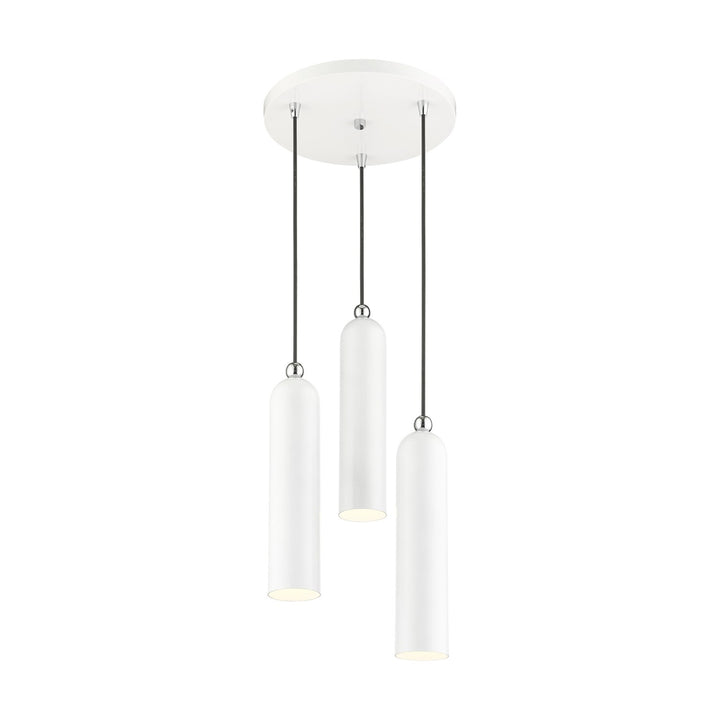 3 Light Shiny White Pendant