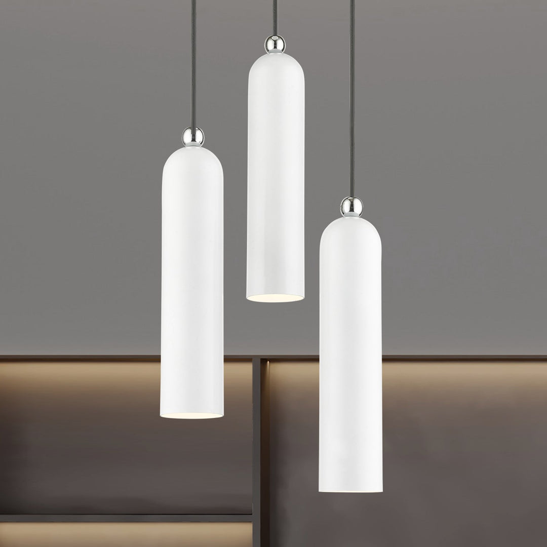 3 Light Shiny White Pendant