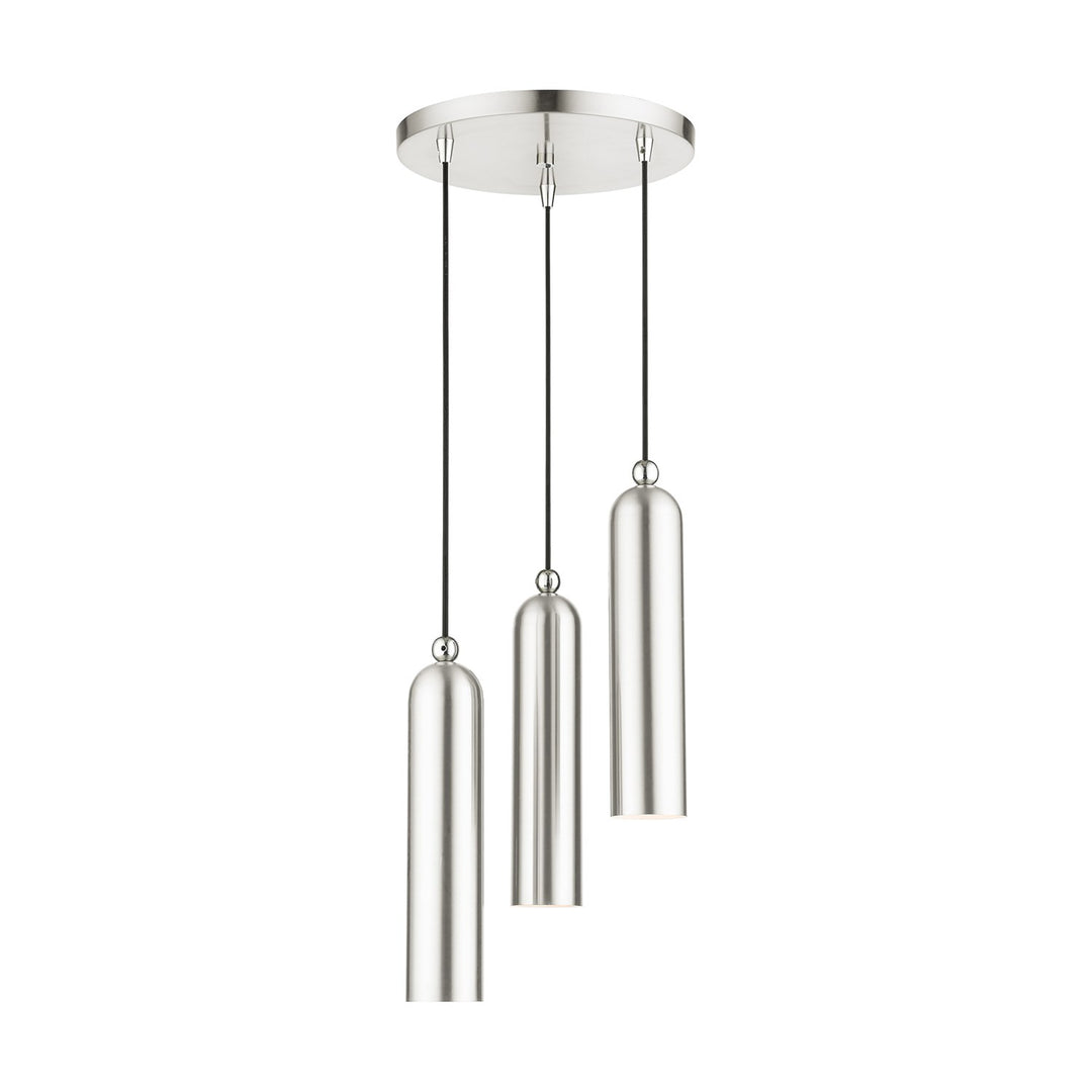3 Light Brushed Nickel Pendant by Livex Lighting
