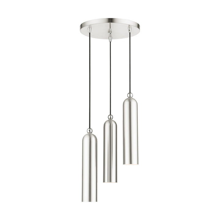 3 Light Brushed Nickel Pendant by Livex Lighting