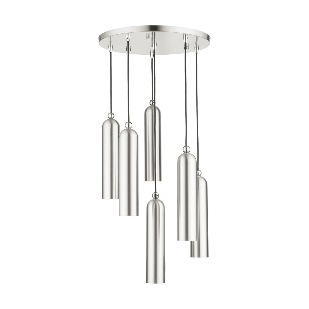 6 Light Brushed Nickel Pendant by Livex Lighting