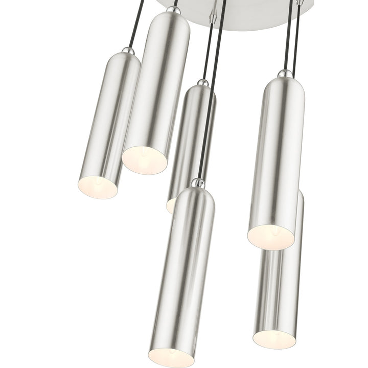 6 Light Brushed Nickel Pendant