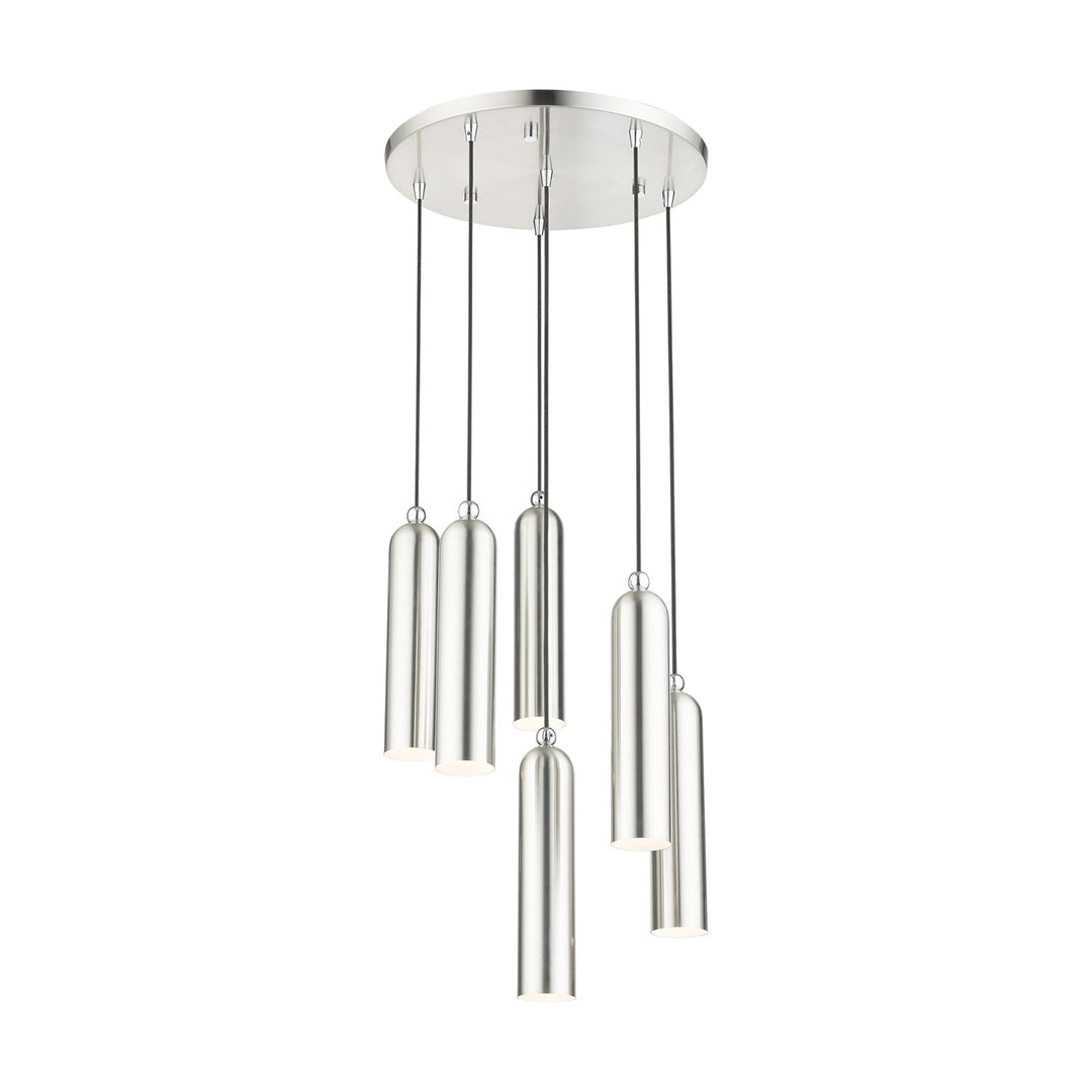 6 Light Brushed Nickel Pendant