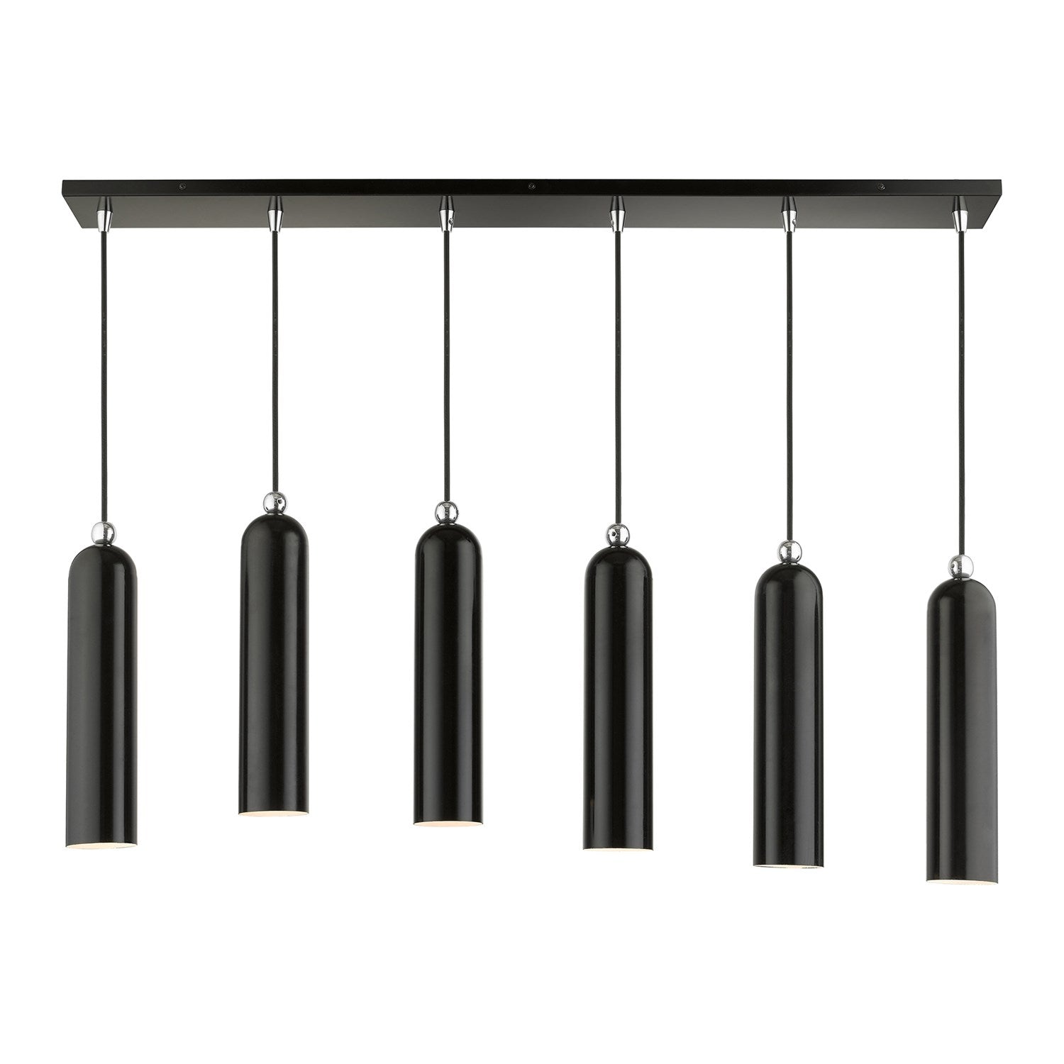 6 Light Shiny Black Linear Pendant by Livex Lighting