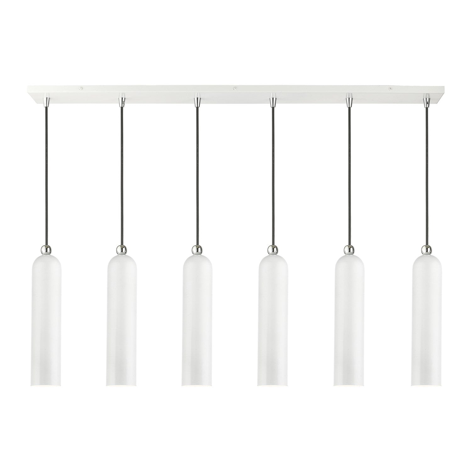 6 Light Shiny White Linear Pendant by Livex Lighting
