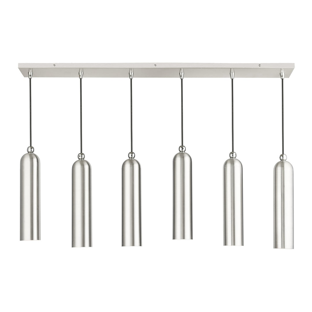 6 Light Brushed Nickel Linear Pendant by Livex Lighting