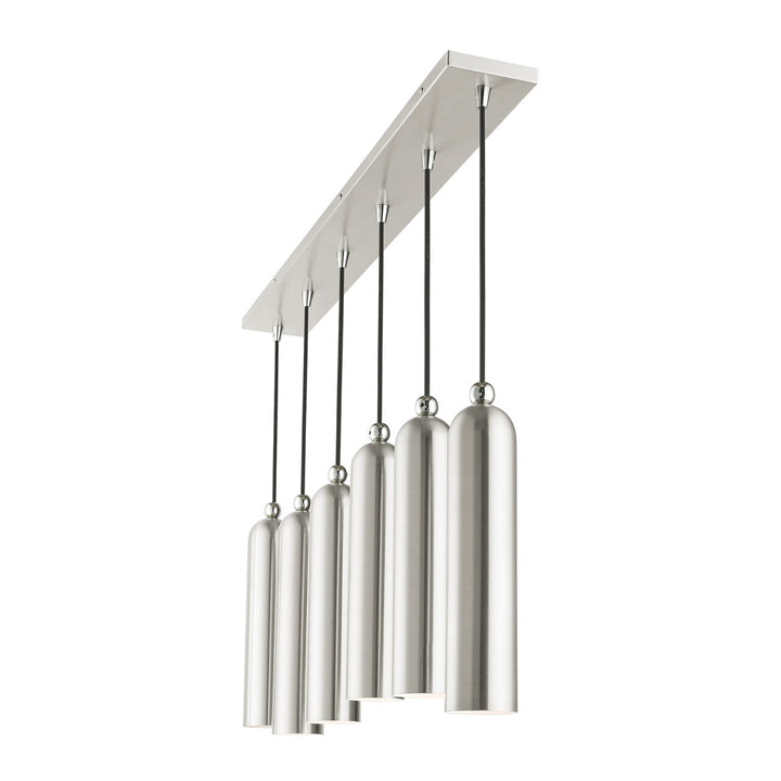6 Light Brushed Nickel Linear Pendant