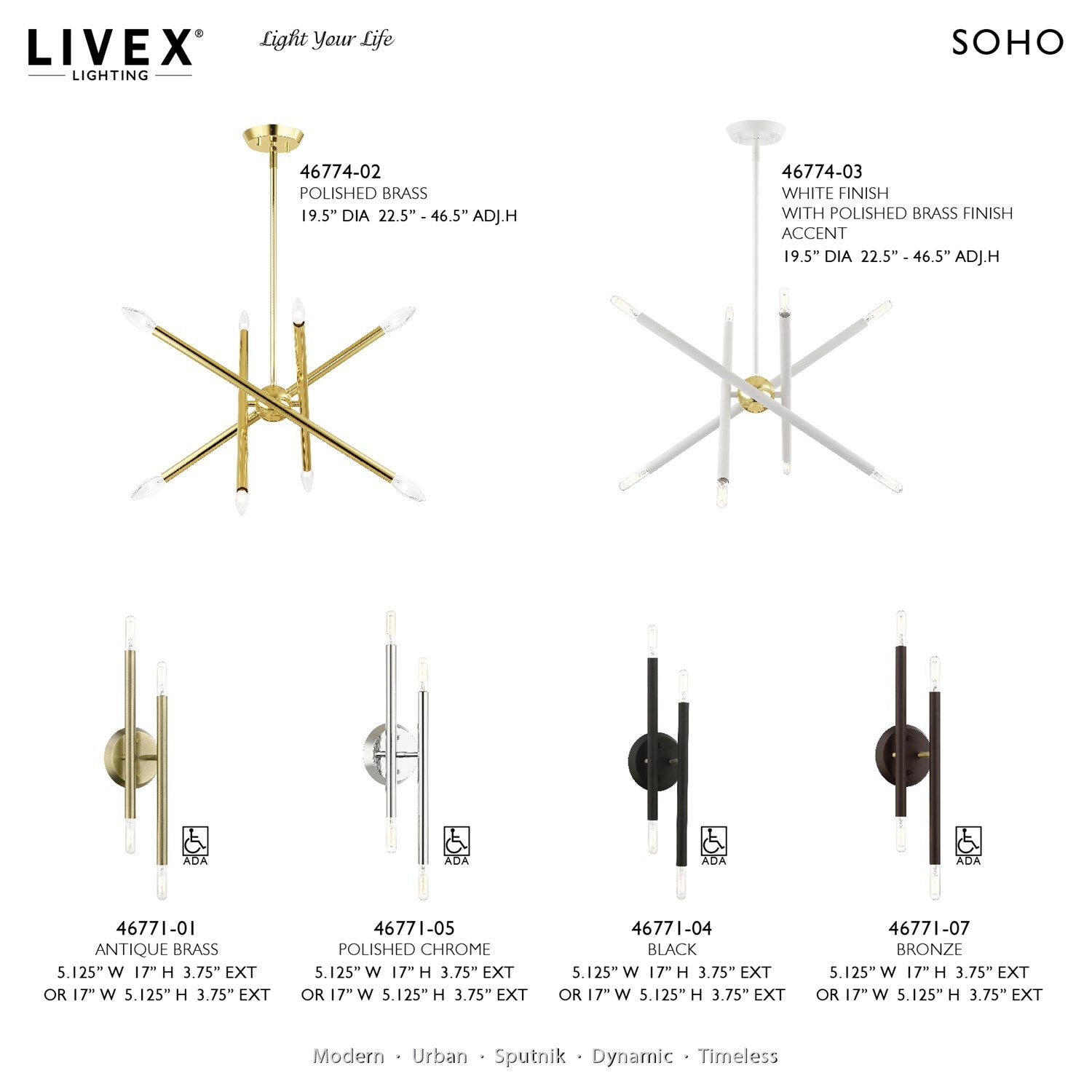 4 Light Polished Chrome Ada Wall Sconce
