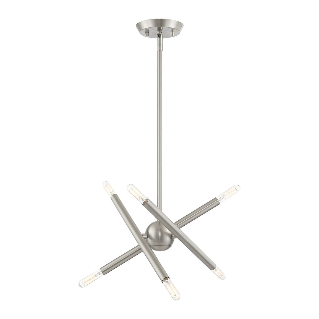 6 Light Brushed Nickel Chandelier by Livex Lighting