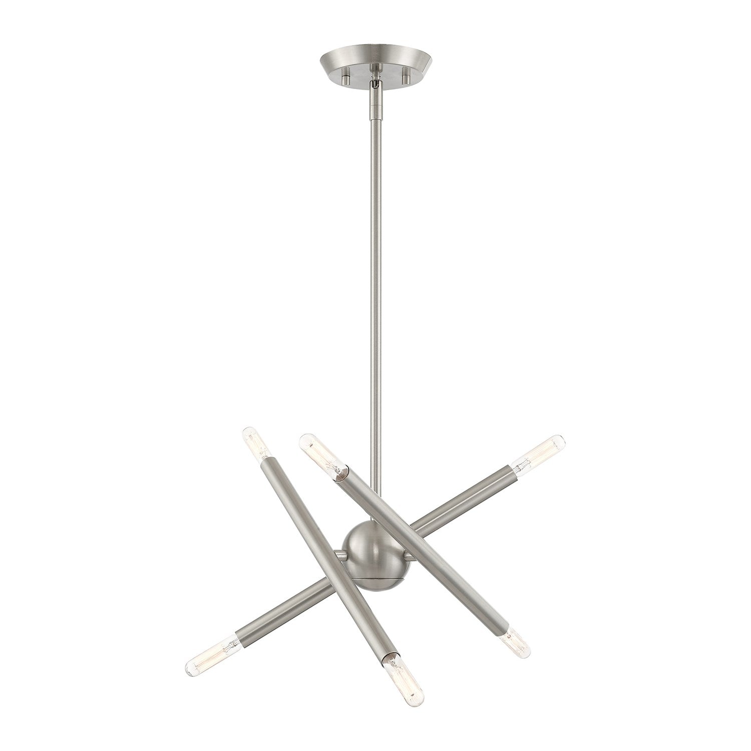 6 Light Brushed Nickel Chandelier by Livex Lighting