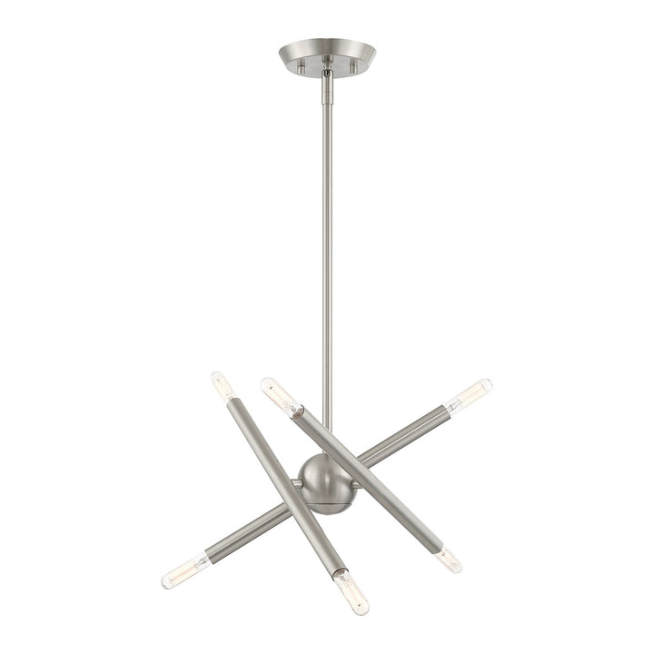 6 Light Brushed Nickel Chandelier by Livex Lighting