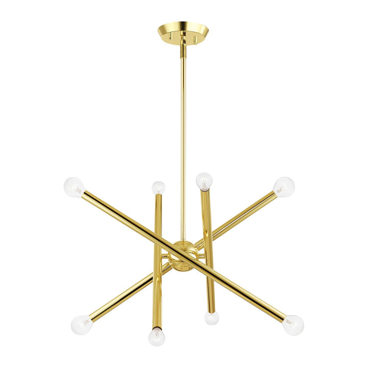 8 Light Polished Brass Chandelier