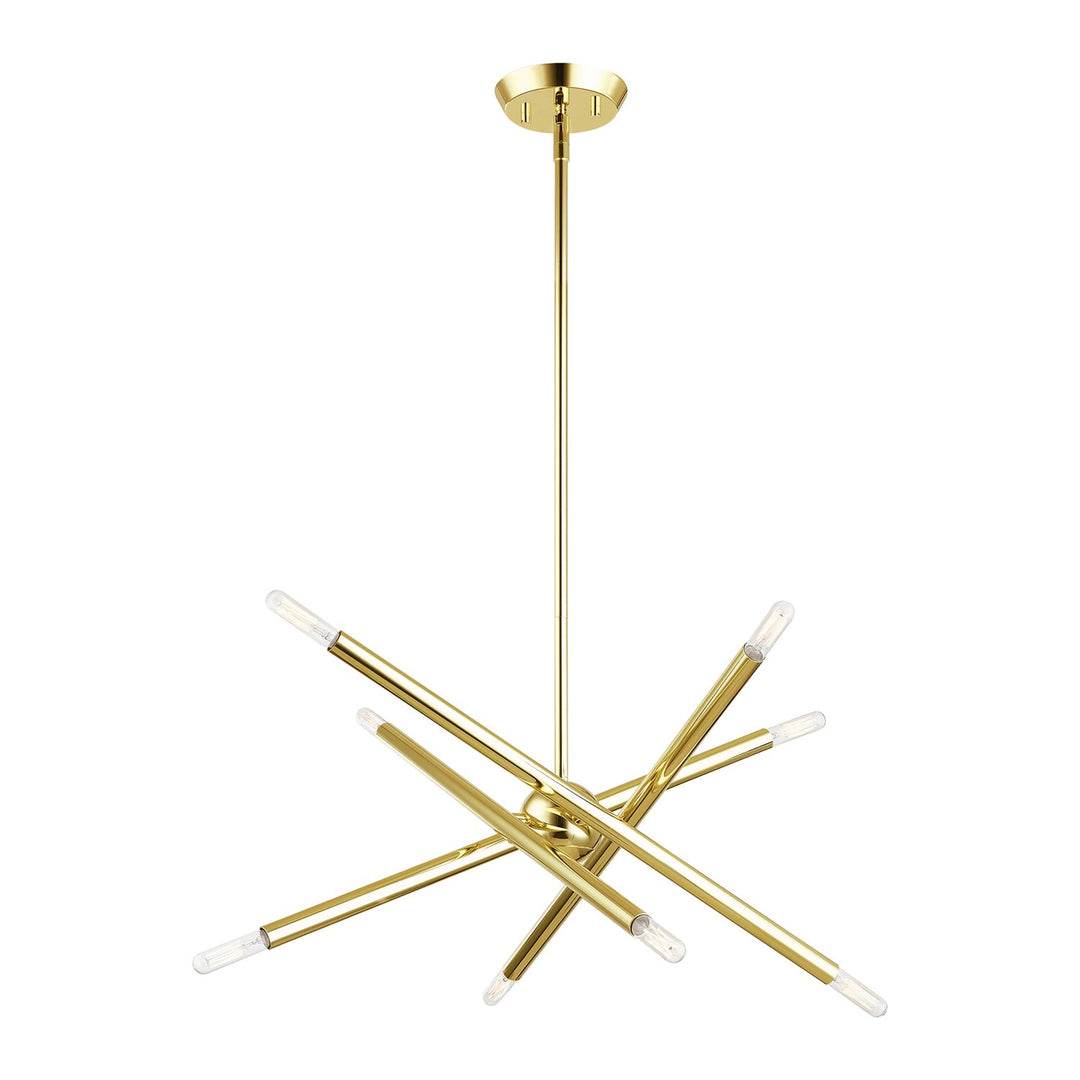 8 Light Polished Brass Chandelier