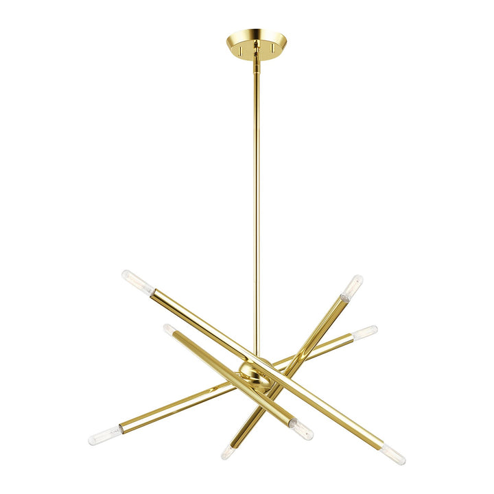 8 Light Polished Brass Chandelier