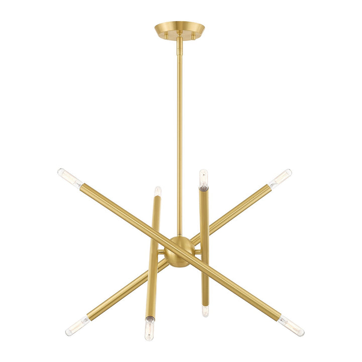 8 Light Satin Brass Chandelier by Livex Lighting