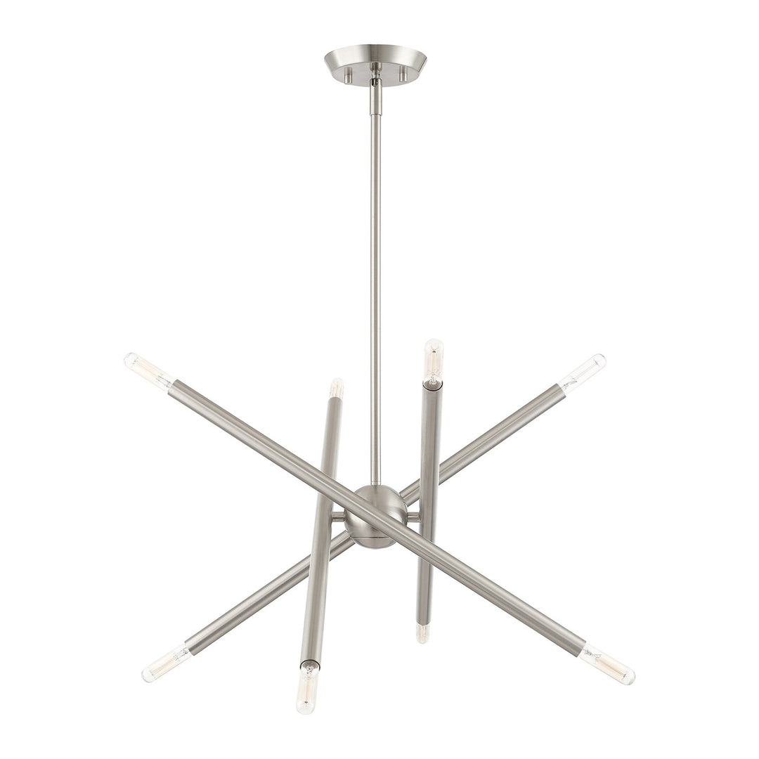 8 Light Brushed Nickel Chandelier by Livex Lighting