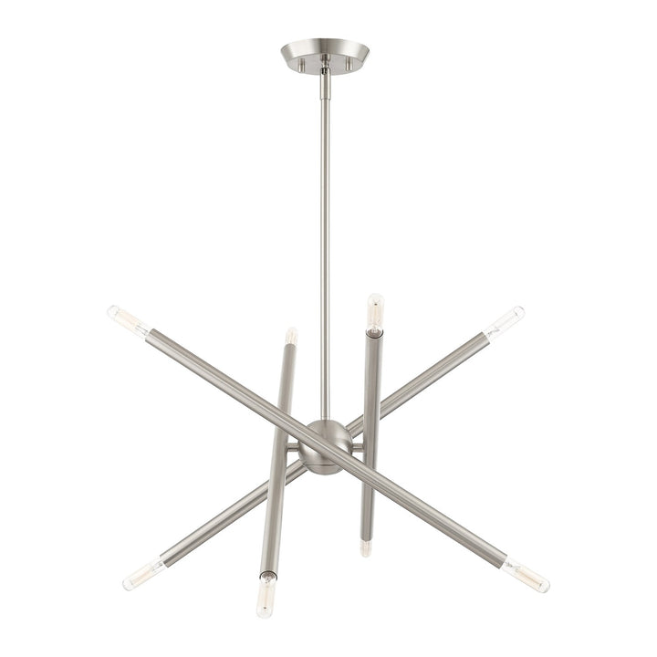 8 Light Brushed Nickel Chandelier by Livex Lighting