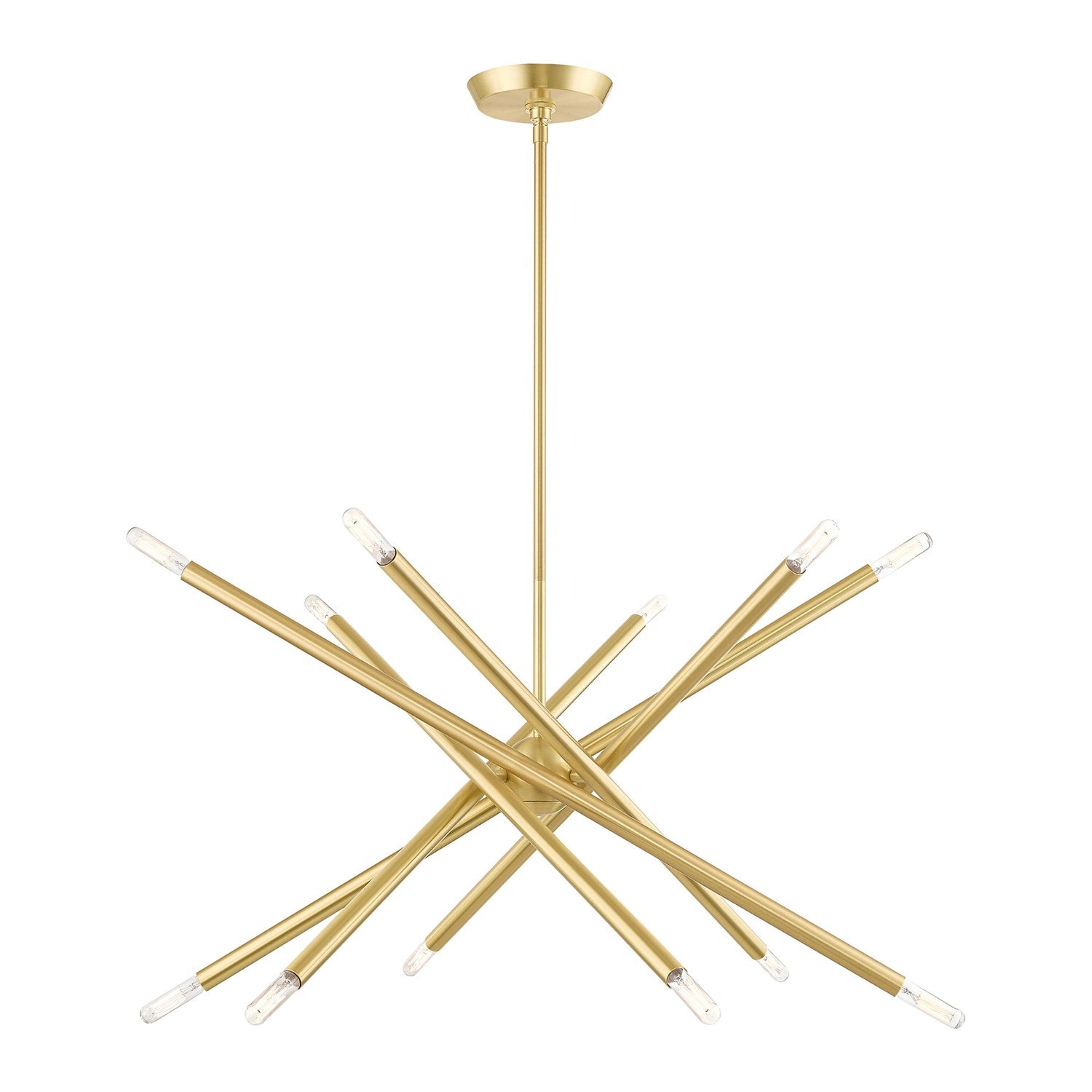 12 Light Satin Brass Chandelier by Livex Lighting