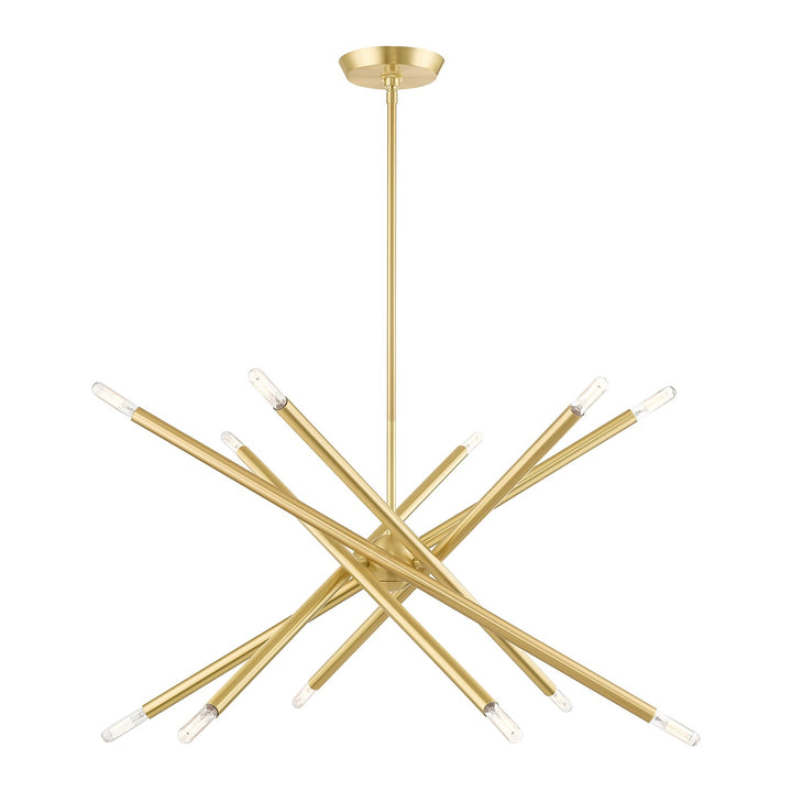 12 Light Satin Brass Chandelier by Livex Lighting