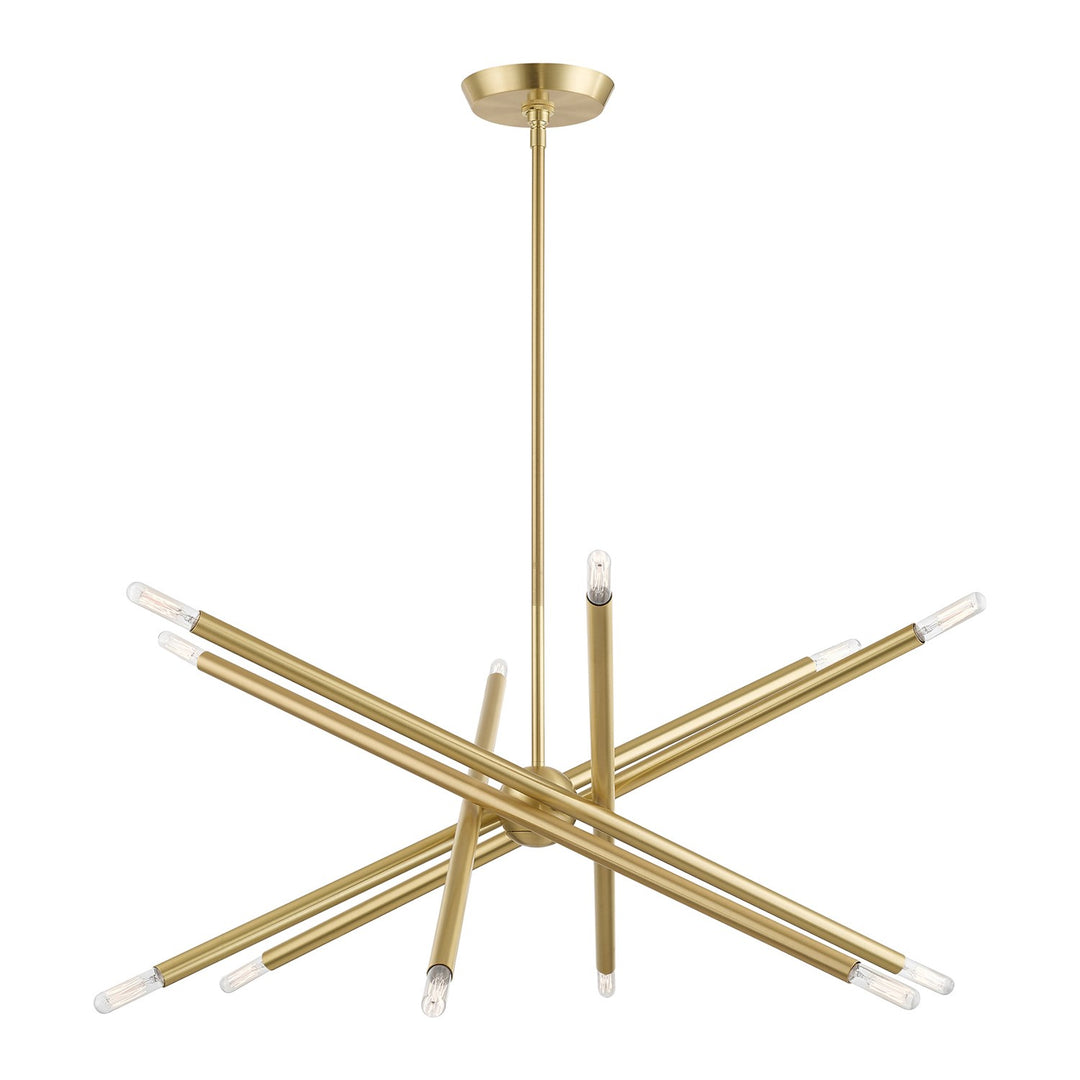 12 Light Satin Brass Chandelier