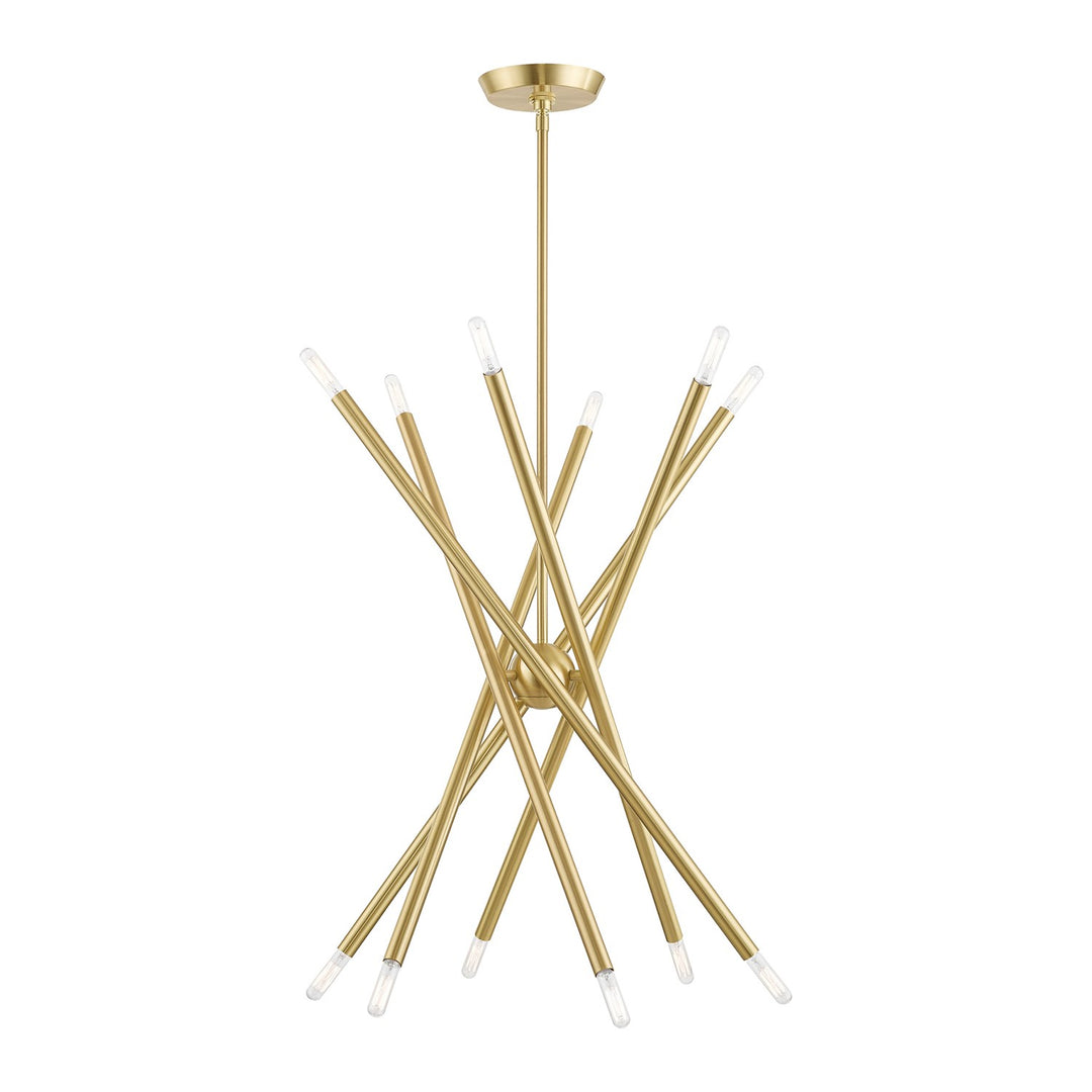 12 Light Satin Brass Chandelier